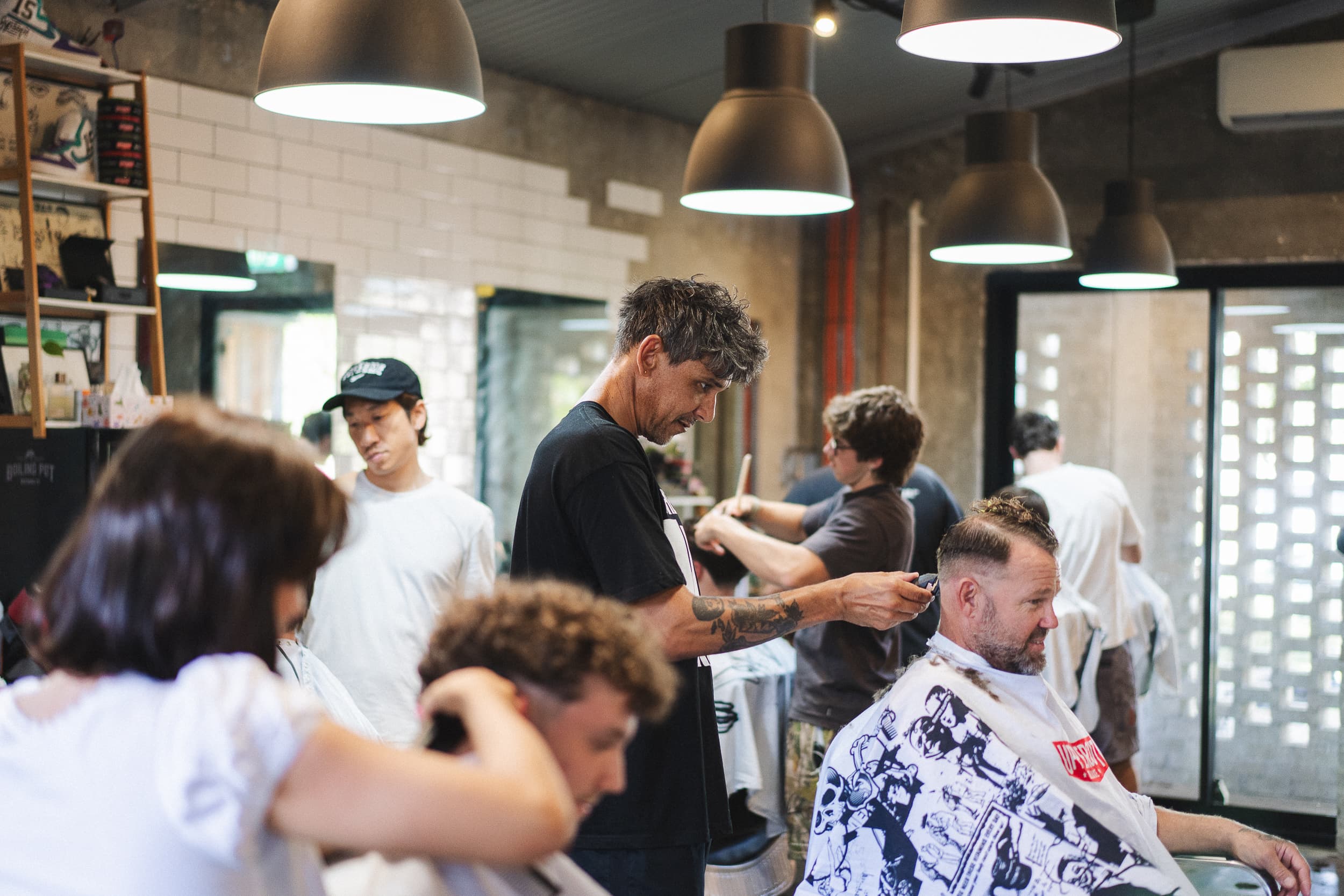 Busy barbershop